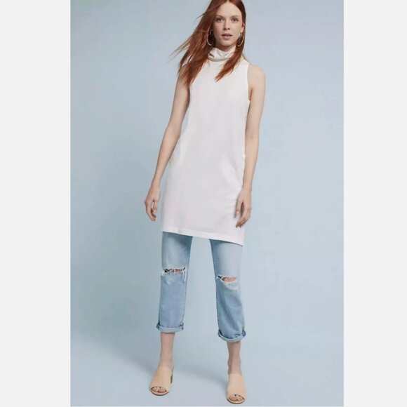 ANTHROPOLOGIE AKEMI & KIM Mock Neck White Tunic Shift Dress Size Small NWT - Picture 12 of 12